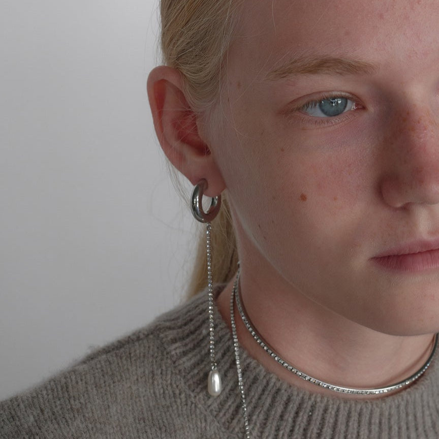 pearl earrings silver