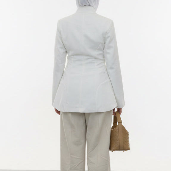 White buttons blazer
