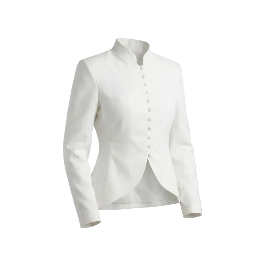 White buttons blazer