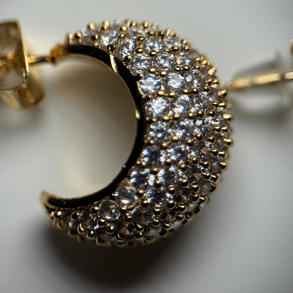 crystal moon earrings