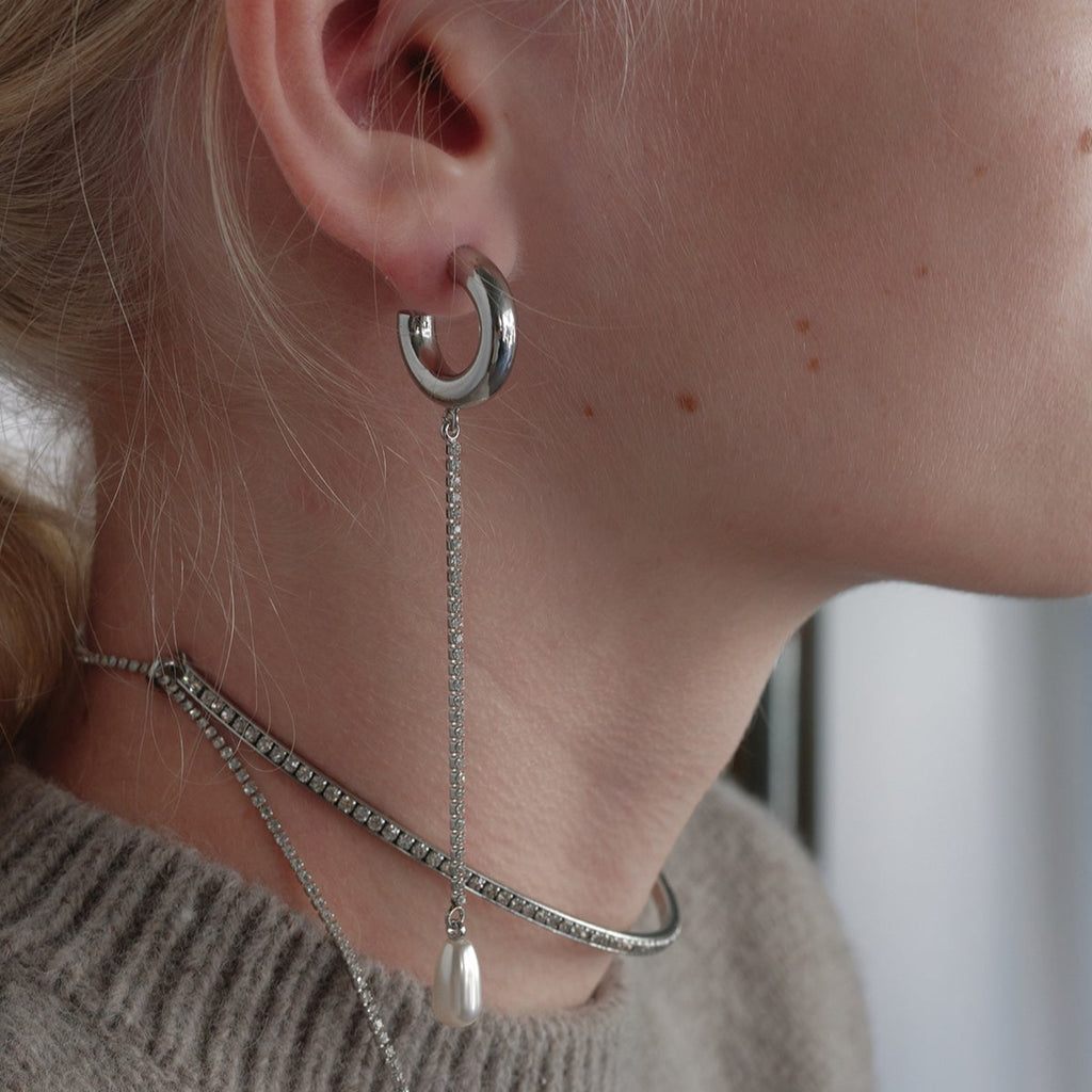 pearl earrings silver